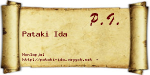 Pataki Ida névjegykártya